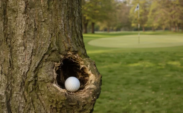 Video: Rarita na The Players. Míček uvízl v dutině stromu. Co na to rozhodčí?