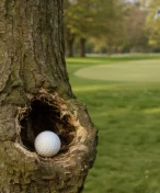 Video: Rarita na The Players. Míček uvízl v dutině stromu. Co na to rozhodčí?