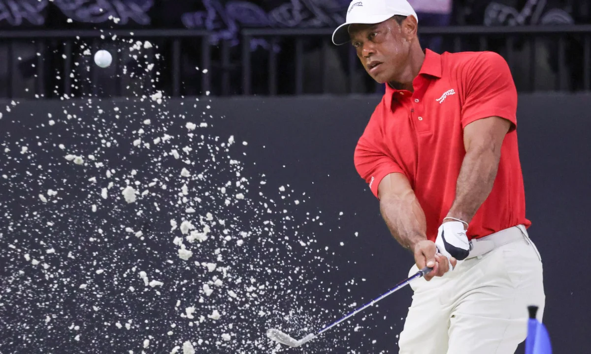 Video: Tiger Woods a Vanessa Trump. Polibek pro štěstí k výhře v TGL nepomohl