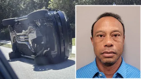 Tiger Woods zatčen! Po děsivé autonehodě odmítl test na drogy a skončil za mřížemi
