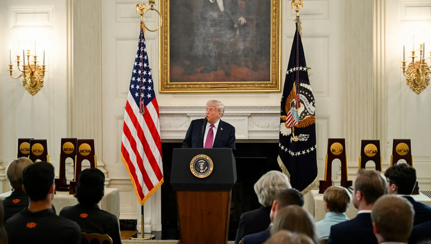 Prezident Donald Trump v rámci Dne vysokoškolských národních šampionů ocenil více než stovku sportovců