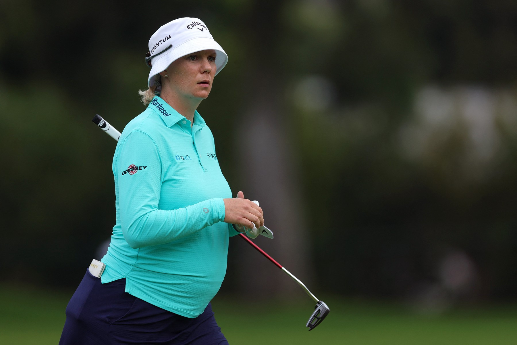 Madelene Sagstrom odehrála U.S. Open v 7. měsíci těhotenství, na greenu zvládla i kontrakce