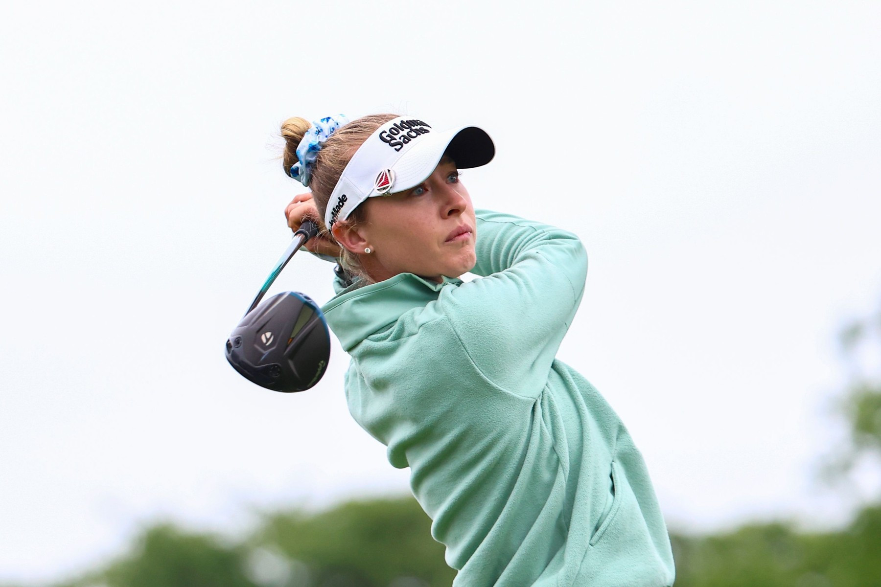 Jediné zaváhání Nelly Korda přišlo na 16. jamce, kde po nepřesném drivu do vody zahrála double bogey