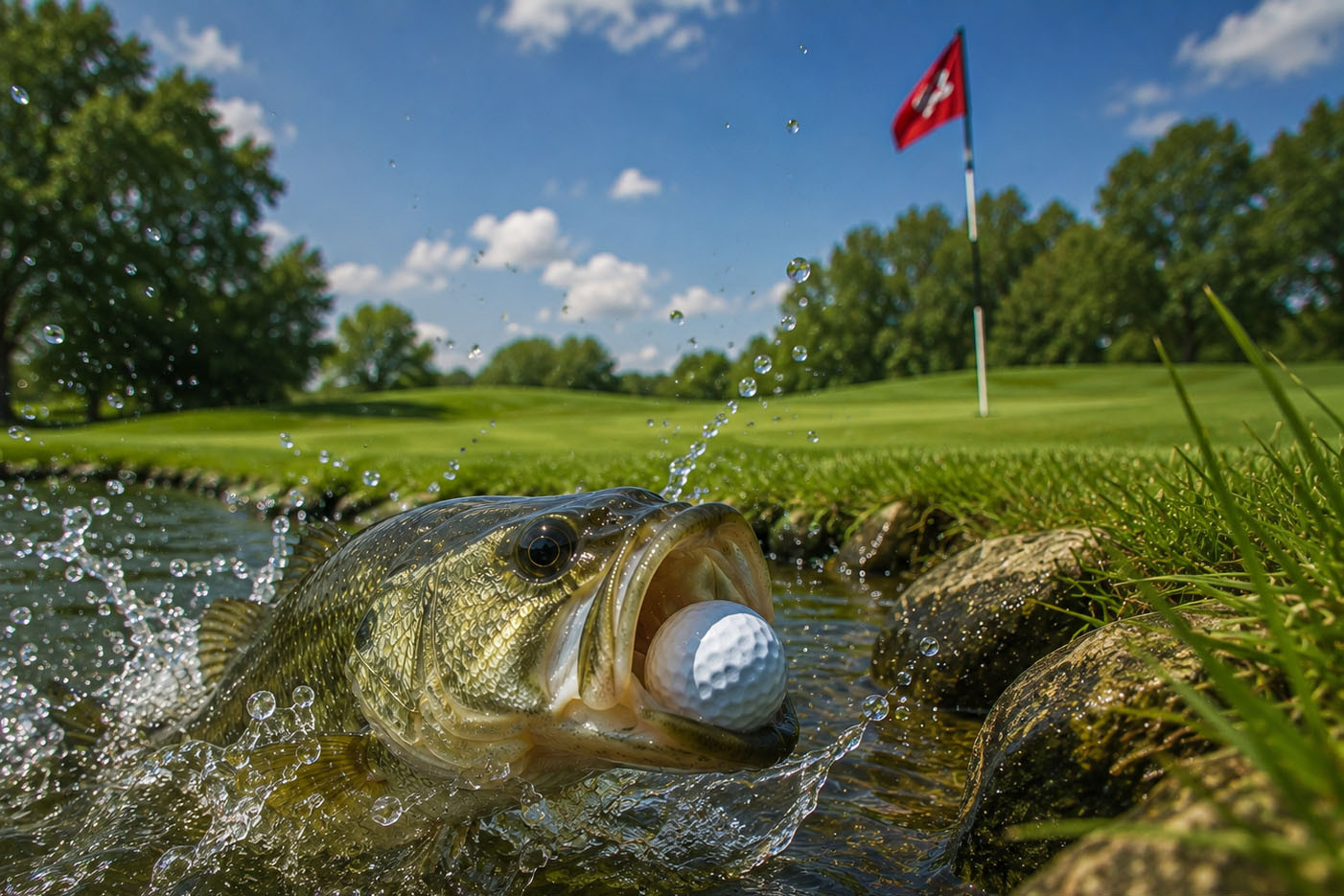 Ilustrační foto: Vítěz Masters 2011 Charl Schwartzel se stal hlavním aktérem kuriózní situace, když jeho golfový míček po dopadu do jezírka spolkla ryba