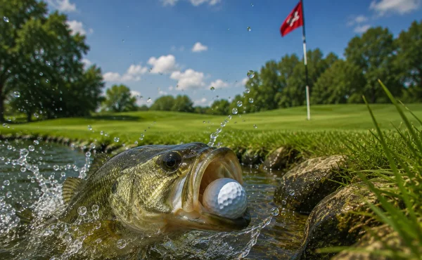 Kuriózní video z LIV Golf: Ryba spolkla golfový míček. Hráč dostal trestnou ránu.